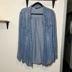 Ana: a new approach denim button down long sleeve size large